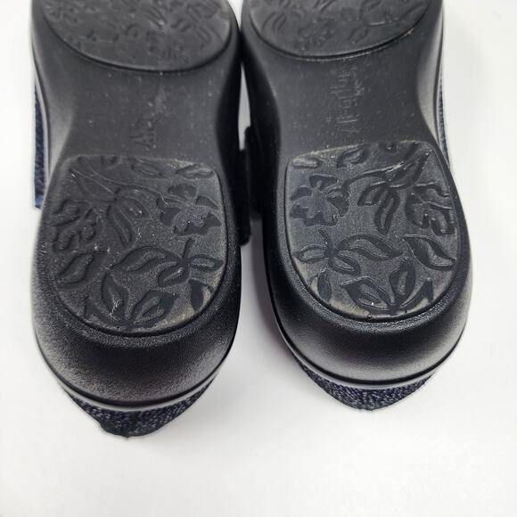 Alegria Lauryn Comfort Loafer Women EU38/US8-8.5 Wide Metallic Blue Leather - Picture 12 of 14